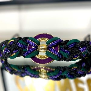 Vintage Roped belt - Gold , Purple, Emerald, and Black